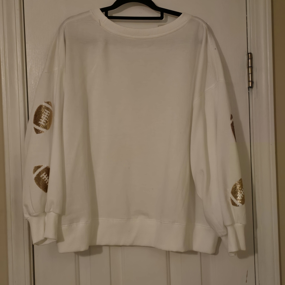Women's White Football Sweater - Picture 4 of 4